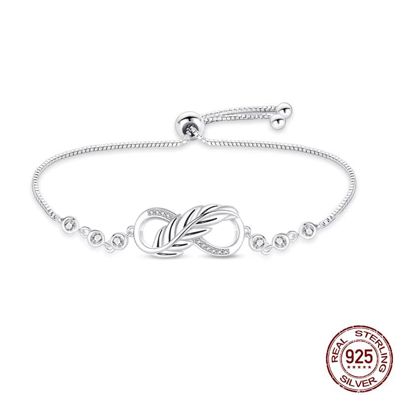 Bracelet Silver 925 Original Snake Chain 17-20 Evil Eye Heart Star Zircon for Charms Beads Pendant Birthday Jewelry Making Gifts