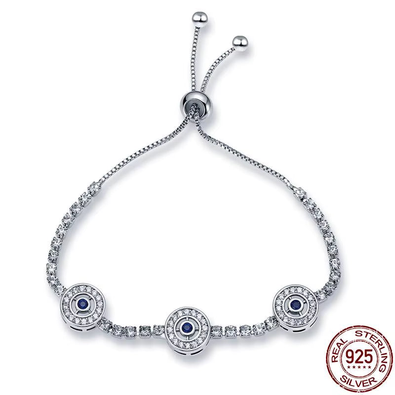 Bracelet Silver 925 Original Snake Chain 17-20 Evil Eye Heart Star Zircon for Charms Beads Pendant Birthday Jewelry Making Gifts