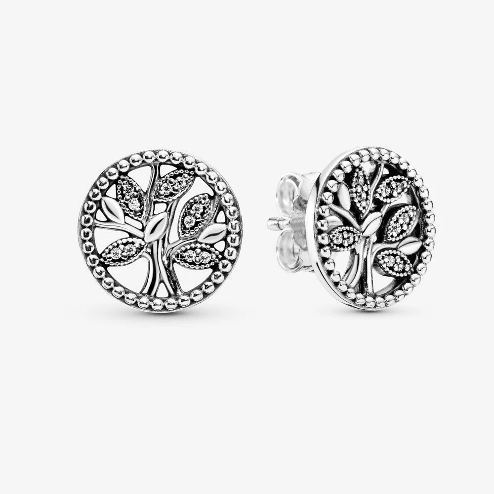 Original 925 Sterling Silver Earrings Plata De Ley Sparkling Love Heart Ear Studs Earrings for Women Jewelry Gifts