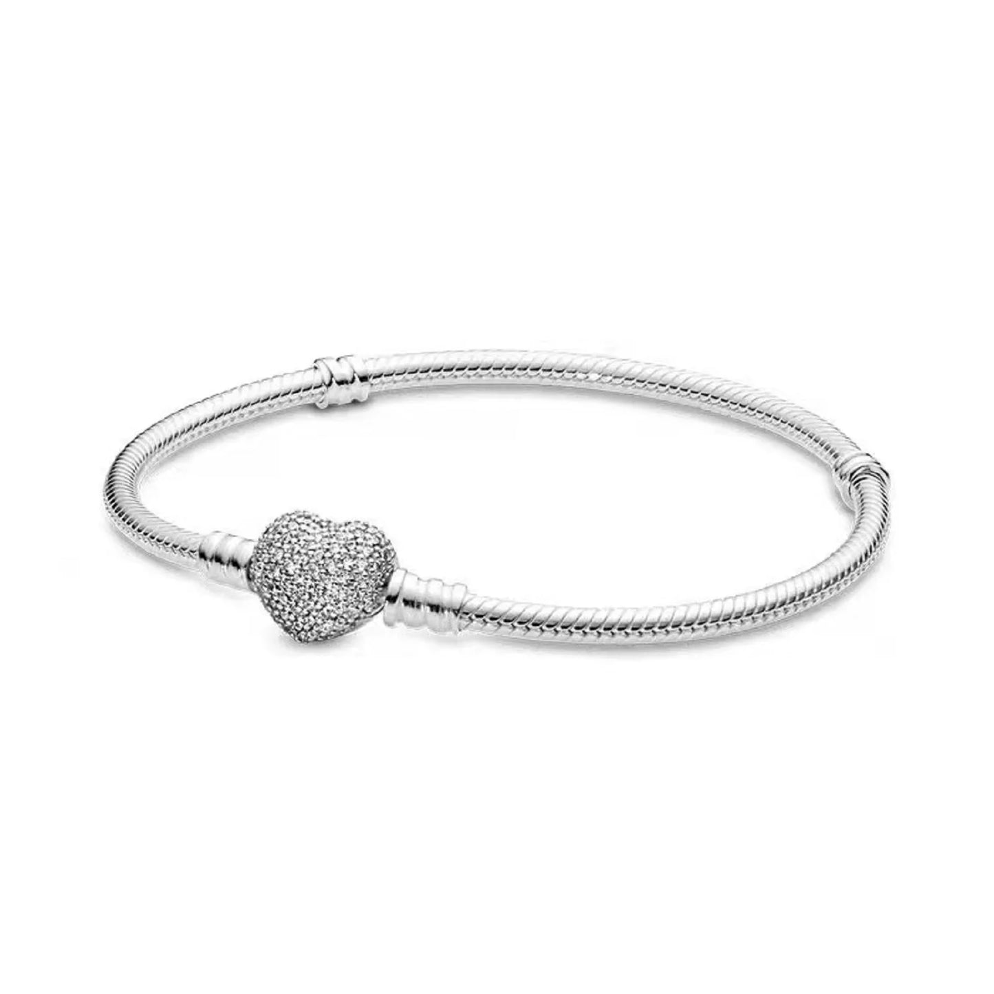 100% S925 Sterling Silver Crown Mickey Snake Bone Bracelet, Suitable for Pandora Bracelets, Ladies' Birthday Jewelry Gifts