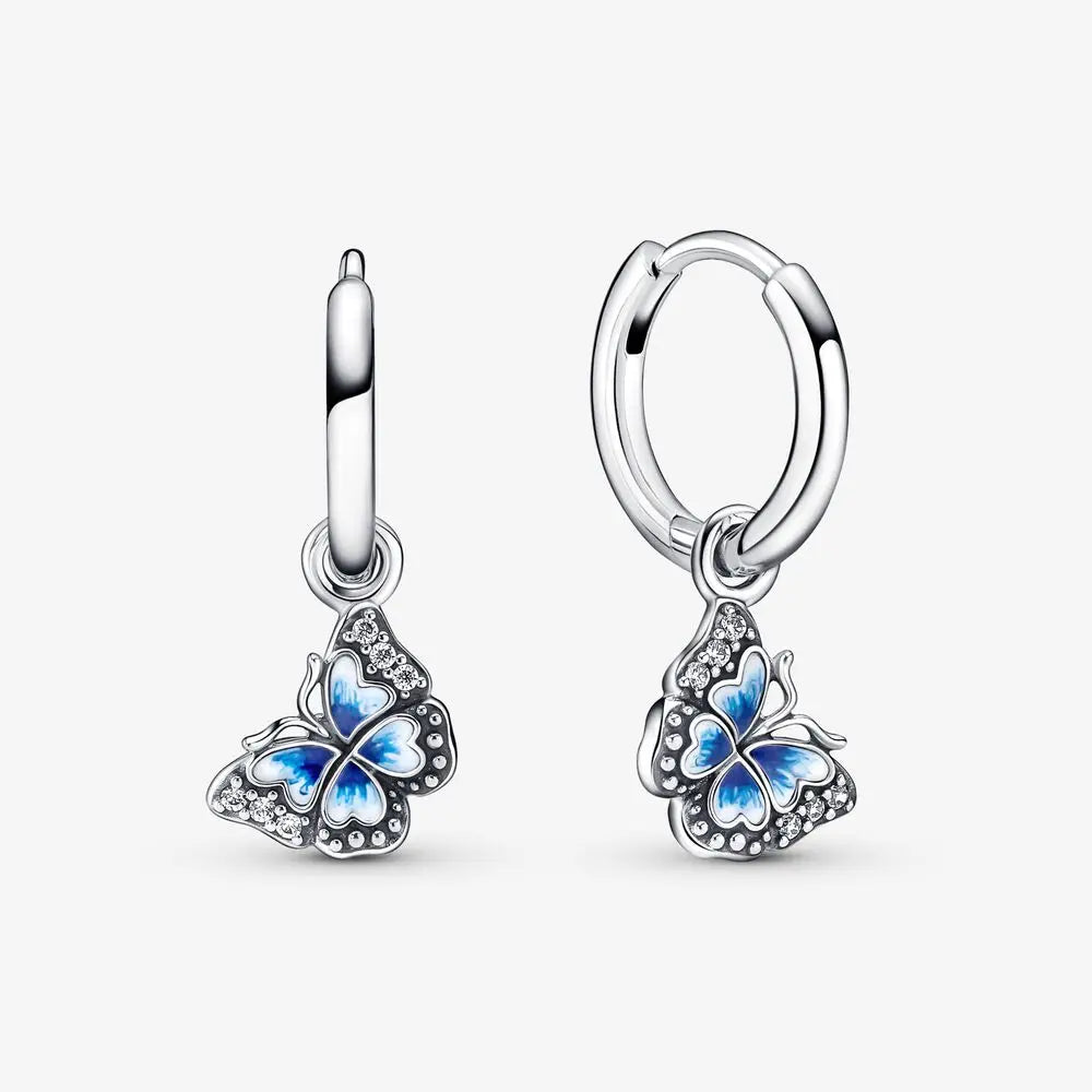 Original 925 Sterling Silver Earrings Plata De Ley Sparkling Love Heart Ear Studs Earrings for Women Jewelry Gifts