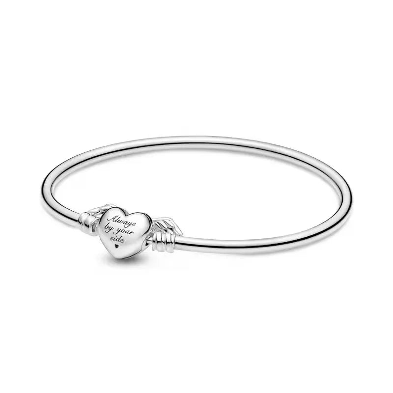 100% S925 Sterling Silver Crown Mickey Snake Bone Bracelet, Suitable for Pandora Bracelets, Ladies' Birthday Jewelry Gifts