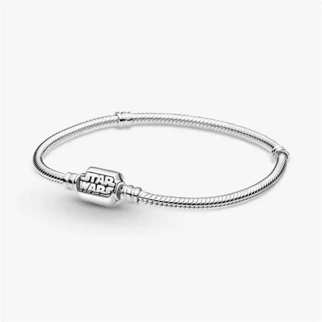 100% S925 Sterling Silver Crown Mickey Snake Bone Bracelet, Suitable for Pandora Bracelets, Ladies' Birthday Jewelry Gifts