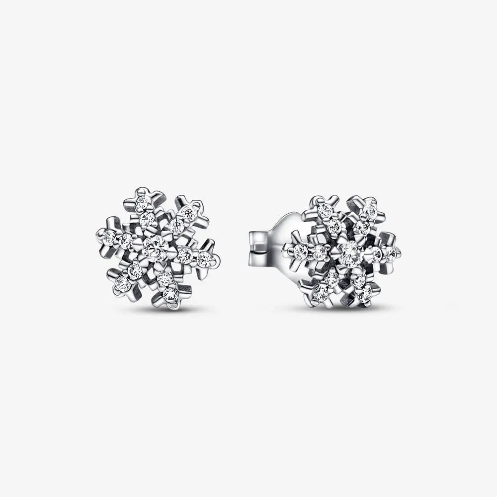 Original 925 Sterling Silver Earrings Plata De Ley Sparkling Love Heart Ear Studs Earrings for Women Jewelry Gifts